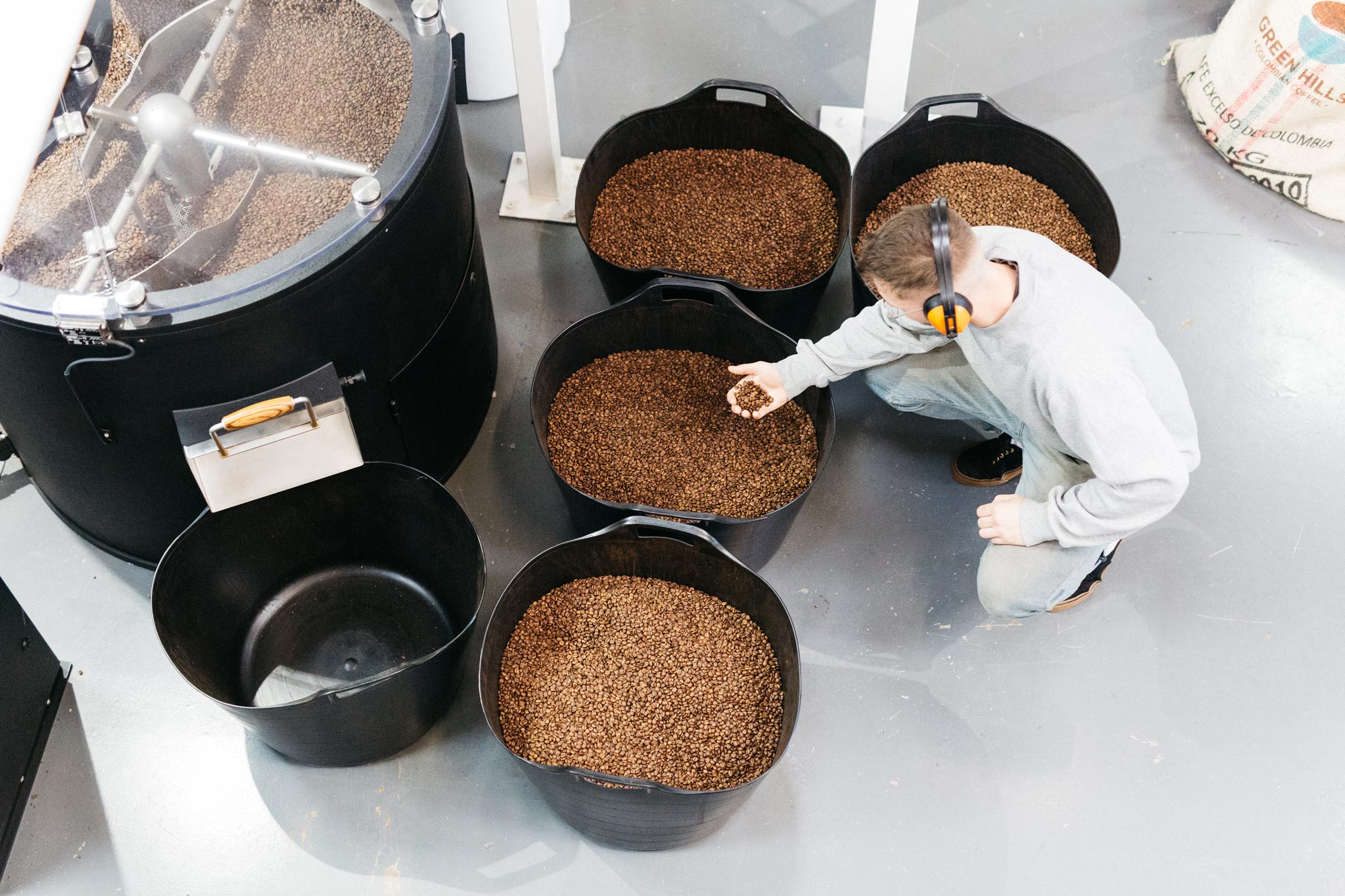 RCR3-222 Checking the Coffee after Roasting