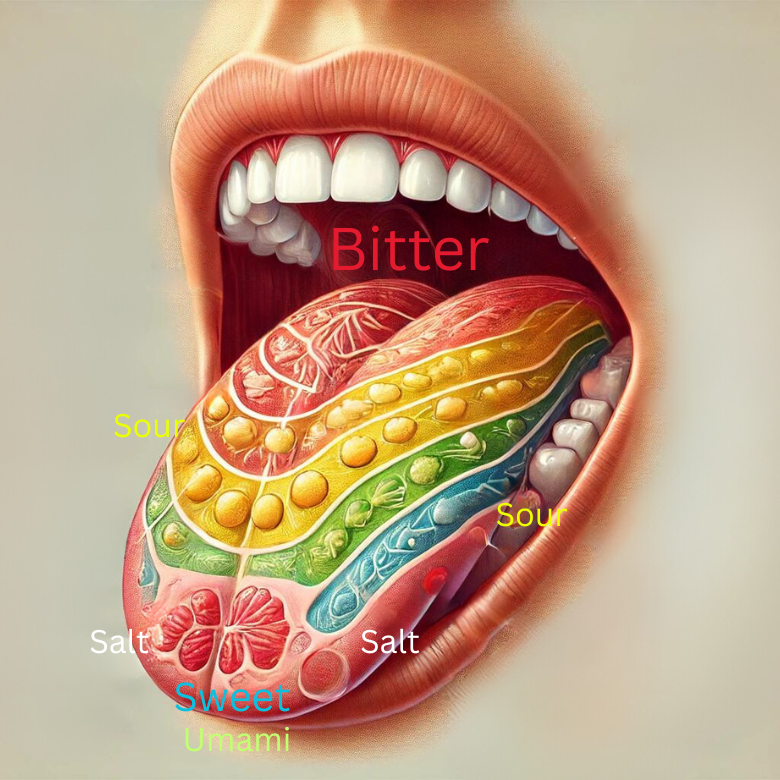 Tongue Depicting the Sensory Areas of the Mouth